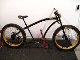 Xecc Cruiser 24 Wheels With 8cm Rims Powder Coating In Gold Shimano Alfine 11 Gears Rear Hub Fomula R1 Di Mountain Bike Components Bike Components Cruisers