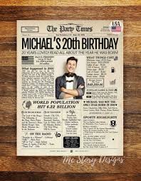 Our cool 19th & 20th birthday gifts for guys are good for your college roommate, your son, brother, or buddy. 20th Birthday Newspaper Poster Sign Printable 2011 Birthday Etsy In 2021 18th Birthday Gifts For Boys Birthday Gifts For Boys 18th Birthday