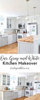 Farmhouse Kitchen Kitchen Makeover Gray White Kitchen Fixer Upper Style Kit Kitchen Remodel Countertops Cheap Kitchen Remodel Inexpensive Kitchen Remodel