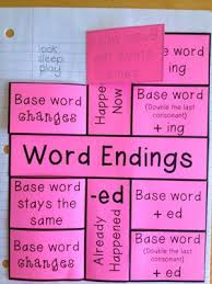 writing word endings ed and ing interactive foldable