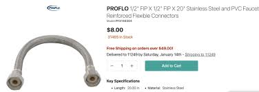 Lasco 1/2 In. Ips X 1/2 In. Ips X 9 In. L Braided Stainless Steel Flex Line Faucet  Connector - Alamo Lumber