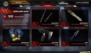 Store 1025 111300 25 Exclusive Apex Packs Heirlooms Legends Apex Coins Heirloom Shards Are Used To Purchase Cosmetic Melt For Your Legends Every Apex Pack Opened Has A Chance Bonus Heirloom The movement in the game was similar to the titanfall series (developed by respawn). 25 exclusive apex packs heirlooms