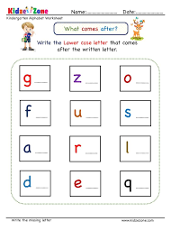 *this activity works well on classroom interactive whiteboards. Kindergarten Missing Letter Worksheet What Comes After