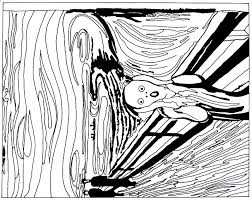 Your children will love to color these sweet looking coloring pages. The Scream Modern Art Painting By Edvard Munch Printable Coloring Book Page Modern Art Paintings Abstract Artwork Printable Coloring Book