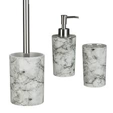Keep your bathroom tidy with our modern bath accessories and storage solutions. Grey Marble Effect Toothbrush Holder Soap Dispenser Tumbler Bathroom Accessory Ebay