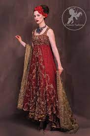 Red Double Layer Front Open Bridal Gown Gowns Bridal Wear Bridal Dresses