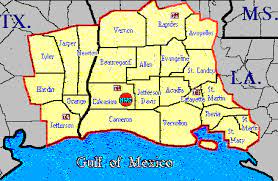 Map of southeast texas and southwest louisiana. Research Studies