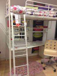 Loft and bunk beds make efficient use of space. Tromso Loft Bed Frame 78 X 40 1 2 Distance From Floor To Bed Space 64 5 8 Height 81 1 8 119 Without Desk Loft Bed Frame Bunk Beds Bunk Beds With Stairs