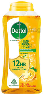 Dettol Lime Fresh Body Wash and Shower Gel for Women and Men with Yuzu Citrus fragrance - 250ml | 12h Odour Protection | Soap-Free Bodywash