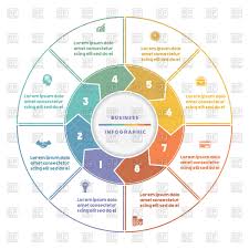 Infographic Of Eight Position Area Chart Ring Chart Stock Vector Image