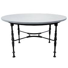 Round Metal Garden Table With Stone Top 1stdibs Com Metal Garden Table Garden Table Concrete Outdoor Dining Table