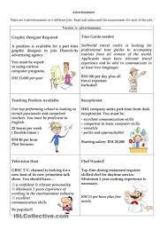Information Gap Task 3 7 Jobs Opportunities Job Opportunities Higher Order Thinking Skills Worksheets Free