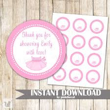 This gift can be anything from a gift bag to a home made snack or candy. Ballerina Gift Favor Label Sticker Tag Baby Shower Birthday Pink Tutu Pink The Cat