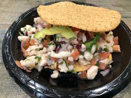 Served with white fish, shrimp, octopus, baby scallops, cucumbers, red onions, cherry tomatoes, cilantro, lime juice, spicy sauce, red peppers and sea salt with blue and yellow corn chips. Mexican Seafood Is Humble In All The Right Ways At Ensenada S In El Segundo Daily Breeze