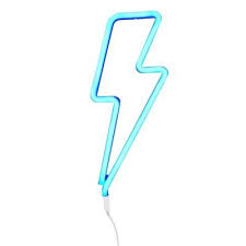 Neon Style Led Lightning Bolt Light In Blue Blue Neon Lights Blue Lightning Neon Lamp