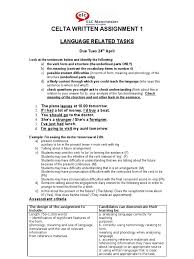Reference materials for food analysis. Celta Assignment 1 Language Related Task Verb Sentence Linguistics