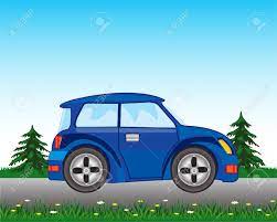 Road trip free images at clker com vector clip art online royalty. Vector Illustration Of The Blue Car On Road Royalty Free Cliparts Vectors And Stock Illustration Image 34438731
