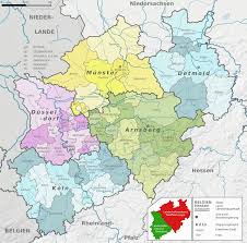 Renania — saltar a navegación, búsqueda la región de renania (rheinland en alemán) es el nombre con el que se designa a las tierras de ambos lados del río rin, al oeste de alemania. Mapa Politico Fisico De Renania Del Norte Westfalia 2009 Tamano Completo Gifex