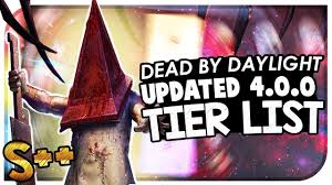 There are many characters to choose from when playing dead by daylight. Dead By Daylight Community Killer Tier List New Patch 4 0 Tier List Dbd Tier List Pyramid Head Youtube