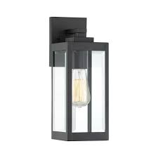 Quoizel Westover 1 Light Earth Black Outdoor Wall Lantern Sconce Wvr8405ek The Home Depot Outdoor Barn Lighting Outdoor Wall Lantern Outdoor Sconces