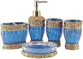 Blue glass bath accessories from alibaba.com. Vintage Blue Bathroom Accessories 5piece Bathroom Accessories Set Bathroom Set Features Soap Blue Bathroom Accessories Bathroom Accessory Set Bath Gift Set