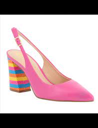 Fine bride de maintien réglable. Escarpins Bride Arriere Talons Fantaisie Cuir Fushia Fonce 09 Cm