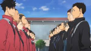 The male uniform consists of a white shirt, red tie, black sweater vest, dark blue blazer, and grey pants. Karasuno Vs Nekoma Practice Match Haikyu Wiki Fandom