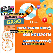 With the umobile app you can grow your business from wherever there's wifi. Gx30 Umobile Prepaid Unlimited Data 6mbps Speed Sim Plan Shopee Malaysia