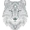 Abstract wolf printable coloring pages. 1