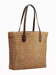 Old Navy Straw Tote For Women Straw Tote Navy Tote Bags Brown Tote Bag