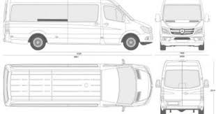 Vector Drawing Mercedes Benz Sprinter 310 313 316 319 413 416 510 513 516 519 Cdi Van Lwb High Roof