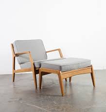 Add to favorites mid century selig style walnut z chair thehuntvintagela 5 out of 5 stars (54. Mid Century Danish Modern Lounge Chair Solid Beech Ib Kofod Larsen For Selig Ottoman Easy Gray Denmark Vintage Restored Reupholstered Vodder Mid Century Sacramento