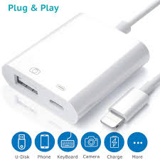 Instead, pop the sd card out of your camera, insert it into the adapter, and then plug the adapter into your iphone's lightning port. Yomais Usb Camera Adapter With Charging Port Usb 3 0 Female Otg Cable Compatible With Iphone 11 Pro X 8 7 Ipad Support Ios 13 And Above Usb Flash Drive U Disk Mouse Keyboard Upto 500mah White