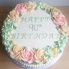 90th Birthday Cake Ideas For Grandma Floral Birthday Cake 90th Birthday Buttercream 90th Birthday Cakes Grandma Birthday Cakes Birthday Sweets