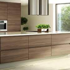 Handleless Walnut Veneer Kitchen From