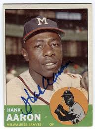Looking for hank aaron baseball cards for sale on ebay? Lot Detail 1963 Topps Hank Aaron 390 Signed Baseball Card