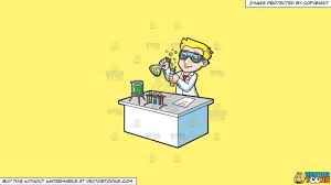 A Scientist Creating A Chemical Reaction On A Solid Sunny Yellow Fff275 Background A Man With Blonde Hair Wearing A Red Shir White Suits Scientist Red Shirt