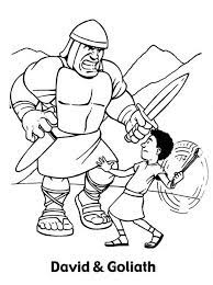 David , the youngest son of jesse, volunteered to fight goliath. David And Goliath Coloring Pages To Download And Print For Free Sunday School Coloring Pages Bible Coloring Pages Bible Coloring