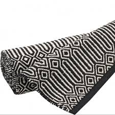 Teppichläufer günstig online kaufen ikea ikea.com silkeborg teppich flach gewebt mosaikmuster länge cm breite cm fläche. Laufer Braid 70 X 200 Cm Schwarz Weiss Bei Le Bon Jour