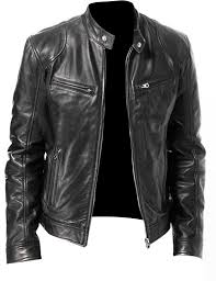 Mens Vintage Cafe Racer Black Slim Fit Biker Jacket Black Stylish Leather Jacket For M Black Leather Jacket Men Cafe Racer Leather Jacket Real Leather Jacket