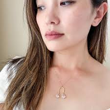 Gold Art Deco Necklace for Wedding Dainty Arch Necklace Boho U Shaped  Pendant Necklace Vintage Style Gold Necklace Minimal Bridal Necklace