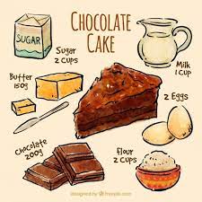 Download Sketches Chocolate Cake Recipe For Free Food Doodles Recipe Drawing Food Illustrations