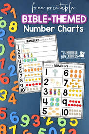 Printable Bible Themed Number Charts Learning Numbers Number Chart Preschool Learning Activities