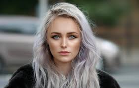 Wallpaper Girl Model Photo Blue Eyes Lips Face Blonde Portrait Mouth Looking At Camera Depth Of Field Looking At Viewer Silver Hair Fur Coats Images For Desktop Section Devushki Download