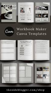 Workbook Ebook Hybrid Canva Template Senses The Side Blogger In 2020 Workbook Design Workbook Templates