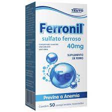 Sulfato Ferroso Ferronil 40mg 50 Comprimidos Ultrafarma