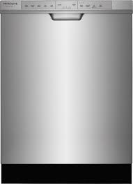 Frigidaire Fgcd2444sa 24 Inch Full Console Built In Dishwasher With 14 Place Settings 5 Wash Cycles 54 Dba Silence Rating Effortless Dry Bladespray Arm Dishsense Store More Capacity Quick Clean Delay Start Nsf Certified Rinse