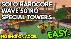 SOLO HARDCORE WAVE 50 NO SPECIAL TOWERS | ROBLOX Tower Defense Simulator -  YouTube