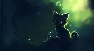 Animals cat goldfish fishbowls 1080p, 2k, 4k, 5k hd wallpapers free download, these wallpapers are free download for pc, laptop, iphone, android phone and ipad desktop. Hd Wallpaper Lonely Black Kitty Painting Cat Illustration Artistic Fantasy Wallpaper Flare