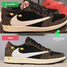 Travis scott's air jordan 1 also features a premium construction in sail leather and dark mocha nubuck with black accents. Real Vs Fake Travis Scott Low Top Legit Check By Ch